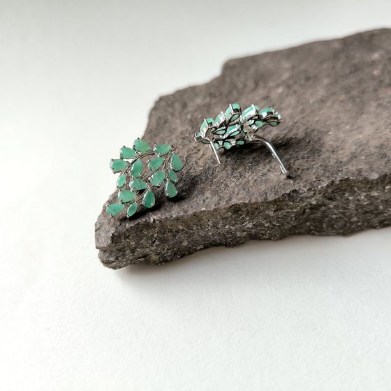 Серебряные серьги с изумрудом 5.48ct