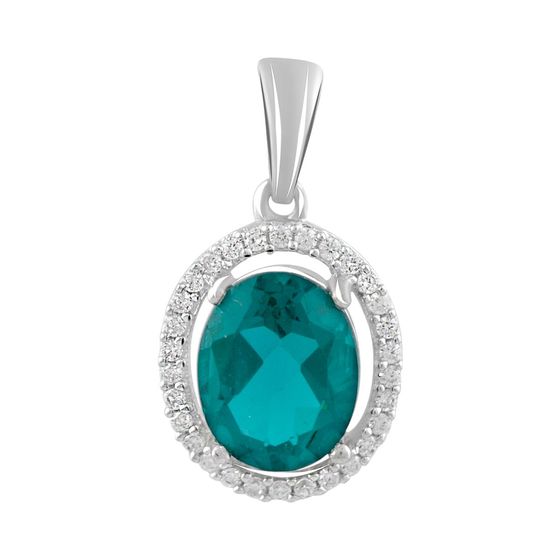 Серебряная подвеска с изумрудом nano 1.55ct