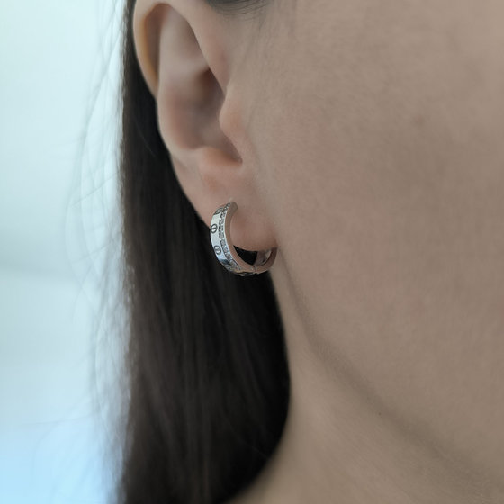 Серебряные серьги с фианитами