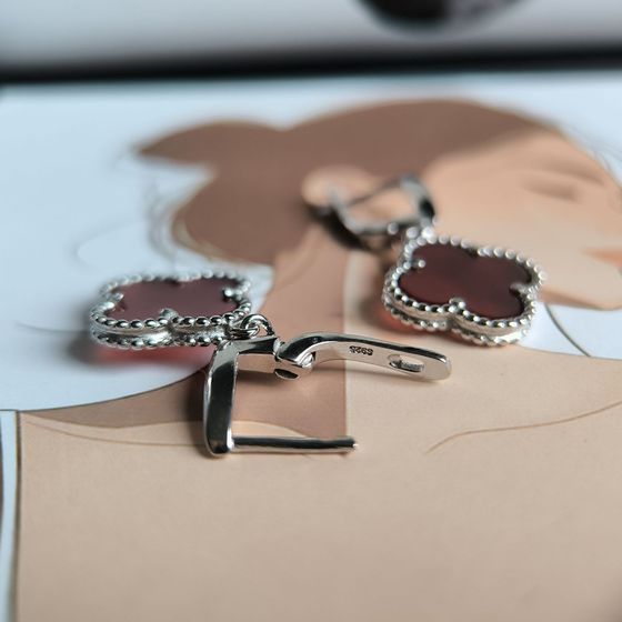 Серебряные серьги с агатом