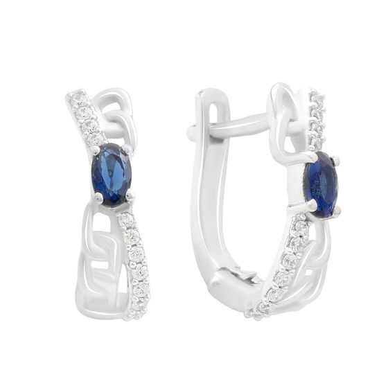 Серебряные серьги с сапфиром nano 0.638ct