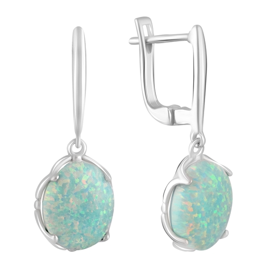 Серебряные серьги с опалом