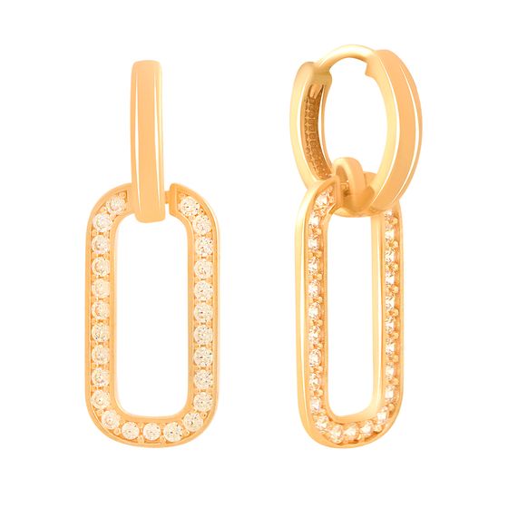 Золотые серьги с фианитами 1ct