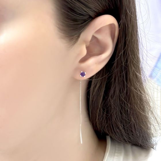 Серебряные серьги с аметистом 0.482ct