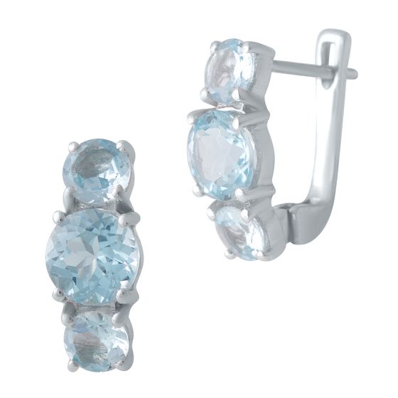 Серебряные серьги с топазом 5.778ct