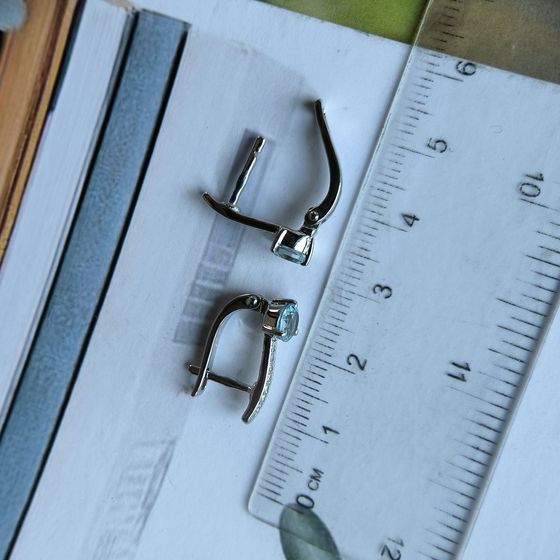 Серебряные серьги с топазом 1.211ct