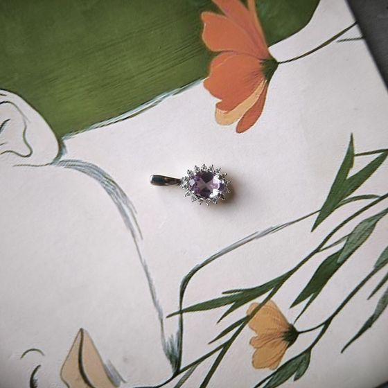 Серебряная подвеска с аметистом 0.821ct