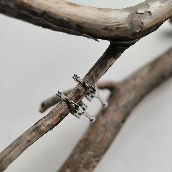 Серебряные серьги с топазом Лондон Блю 2.305ct, топазом