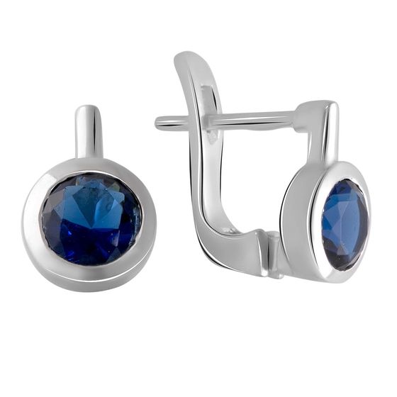 Серебряные серьги с сапфиром nano