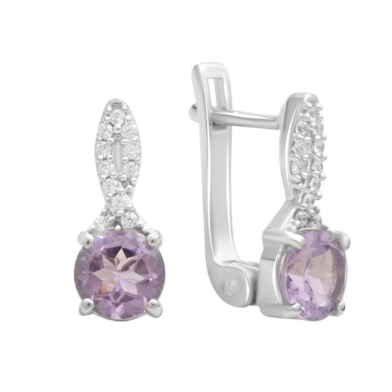 Серебряные серьги с аметистом 1.634ct