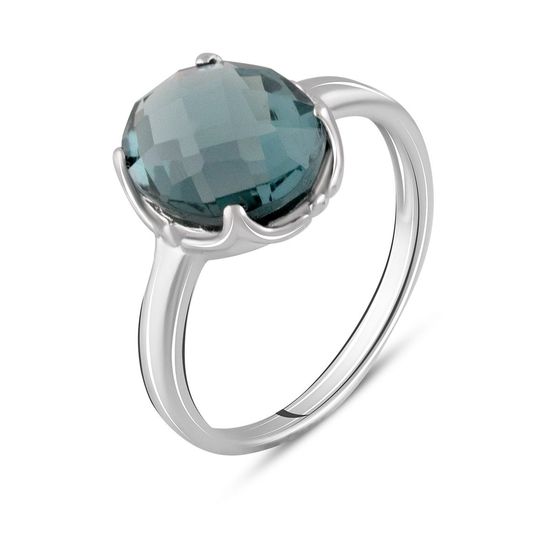 Серебряное кольцо с топазом Лондон Блю 3.925ct