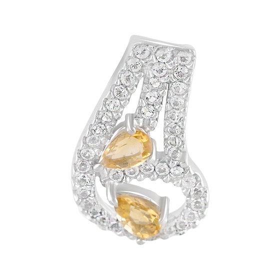 Серебряная подвеска с цитрином 0.68ct, топазом белым