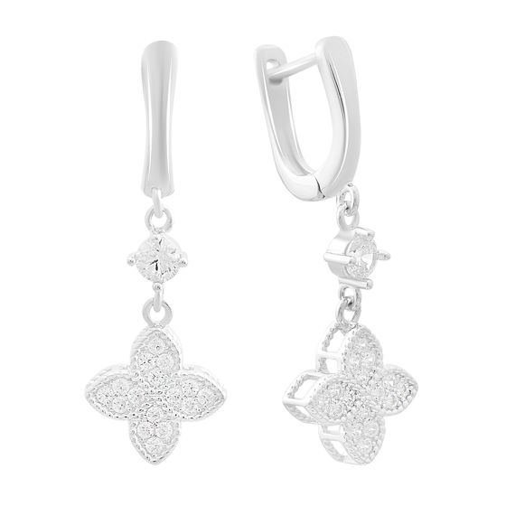 Серебряные серьги с фианитами