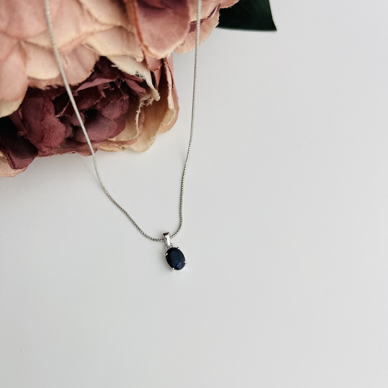 Серебряная подвеска с сапфиром 1.594ct