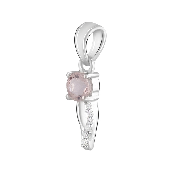 Серебряная подвеска с морганитом nano 0.515ct, фианитами