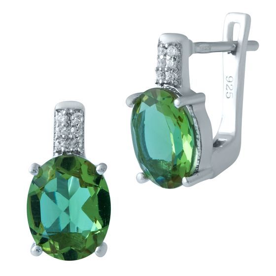 Серебряные серьги с султанитом