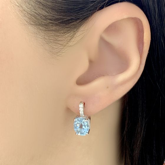 Серебряные серьги с топазом 4.819ct