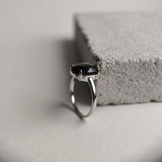 Серебряное кольцо с раухтопазом (дымчатым кварцем) 4.387ct