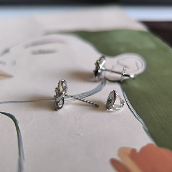 Серебряные серьги с фианитами