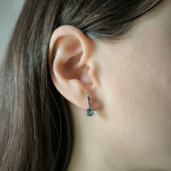 Серебряные серьги с мистик топазом 0.742ct