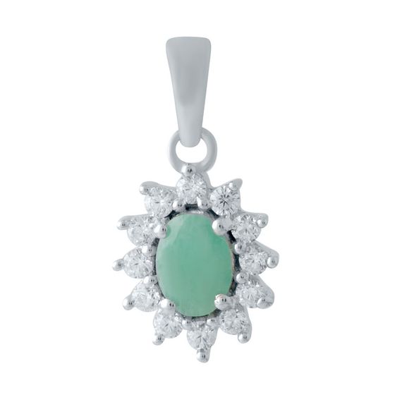 Серебряная подвеска с изумрудом 1.225ct