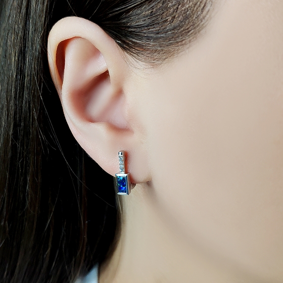 Серебряные серьги с опалом 0.498ct