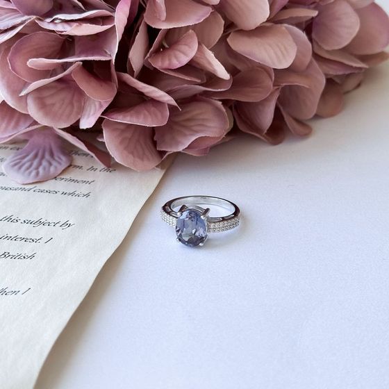 Серебряное кольцо с александритом 3.619ct