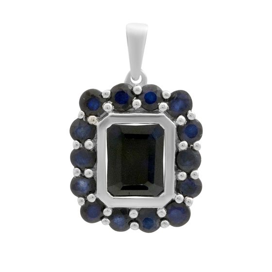 Серебряная подвеска с сапфиром 4.763ct