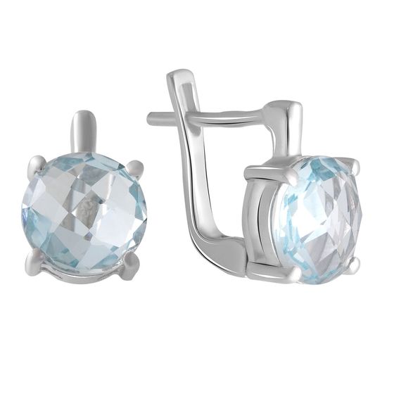 Серебряные серьги с топазом 5.675ct