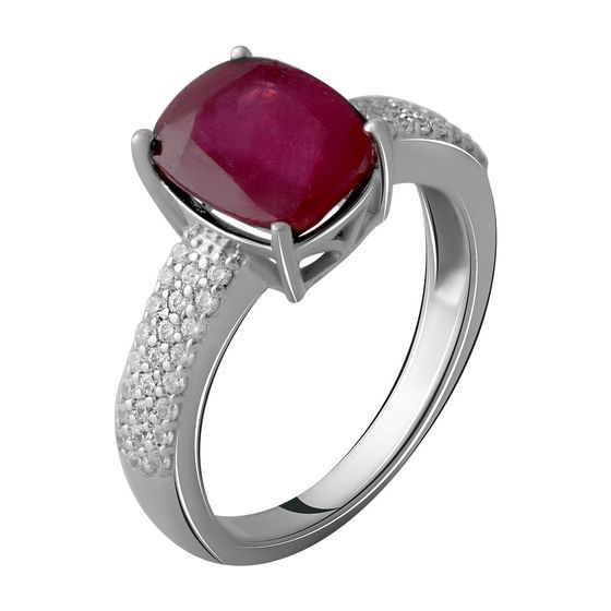 Серебряное кольцо с рубином 3.877ct