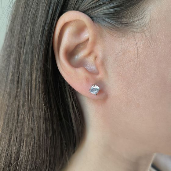 Серебряные серьги с фианитами