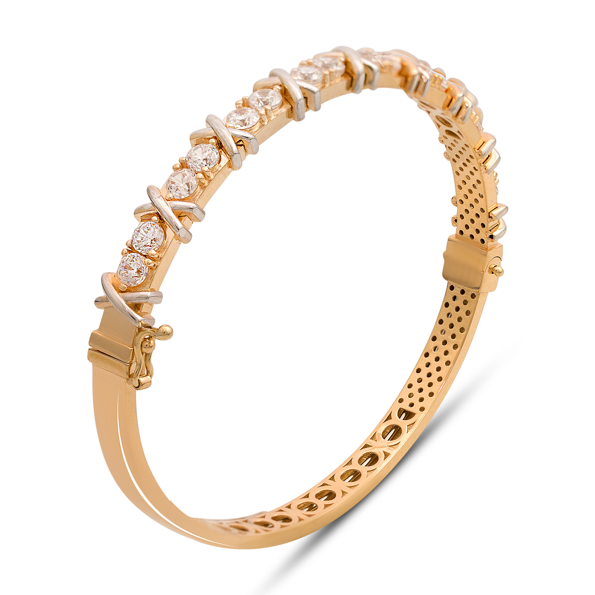 Золотой браслет с фианитами 0.64ct