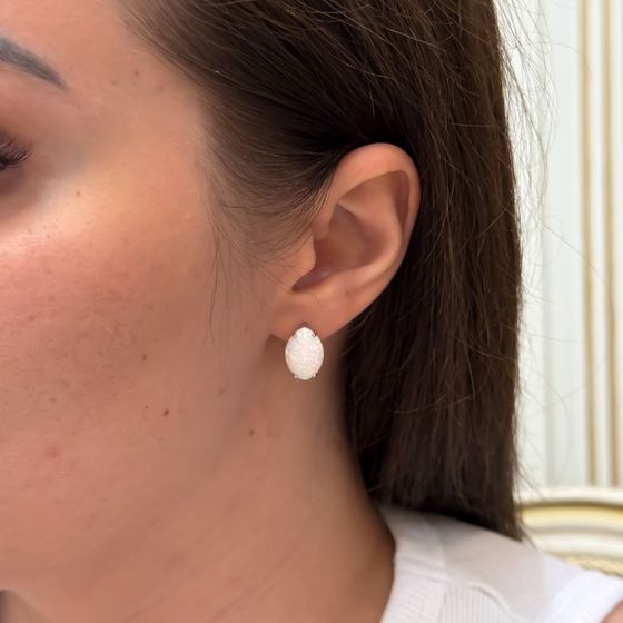 Серебряные серьги с опалом 4.417ct