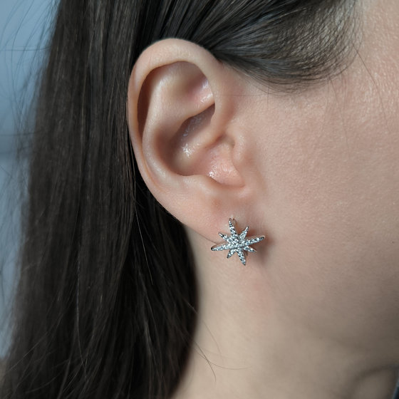 Серебряные серьги с фианитами