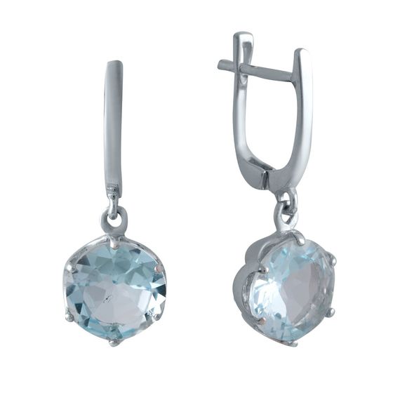 Серебряные серьги с топазом 6.87ct
