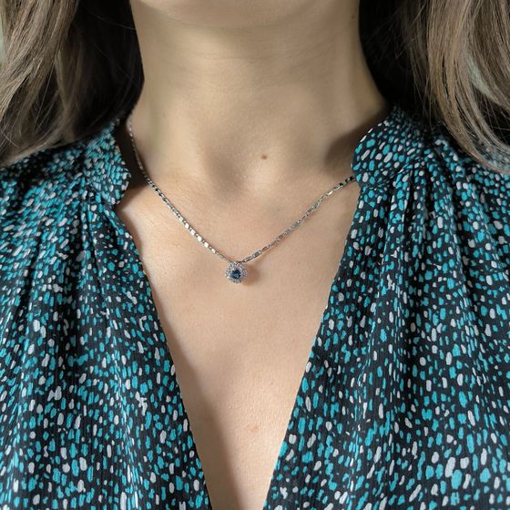 Серебряная подвеска с сапфиром nano 0.312ct