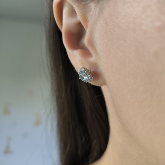 Серебряные серьги с топазом 1.777ct
