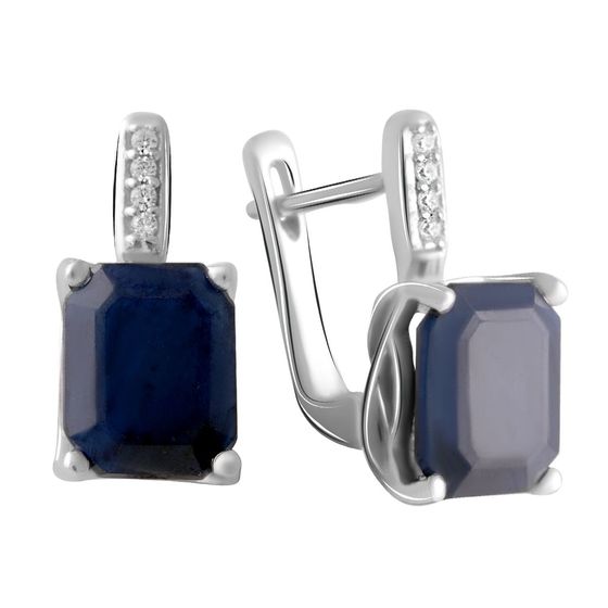 Серебряные серьги с сапфиром 7.02ct