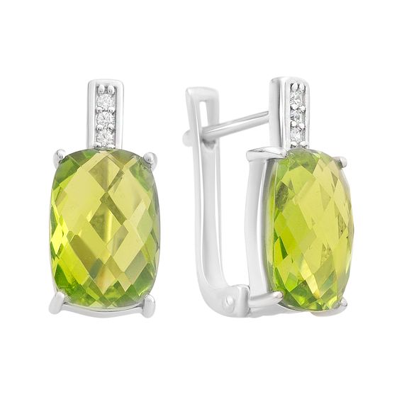 Серебряные серьги с хризолітом 8.183ct
