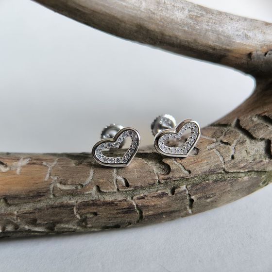 Серебряные серьги с фианитами