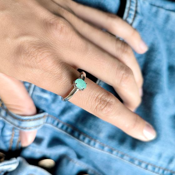 Серебряное кольцо с изумрудом 0.73ct