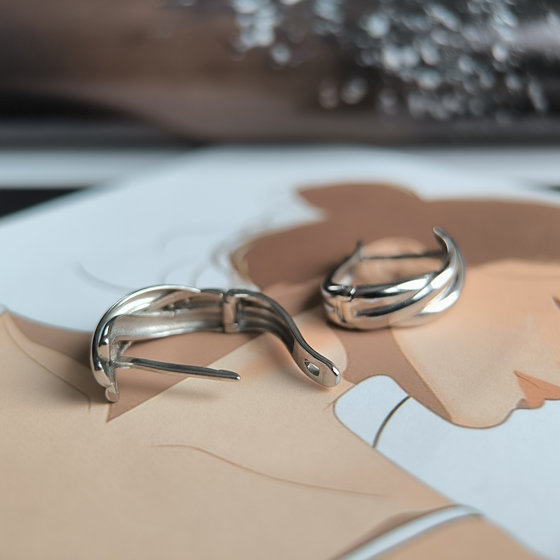 Серебряные серьги без камней