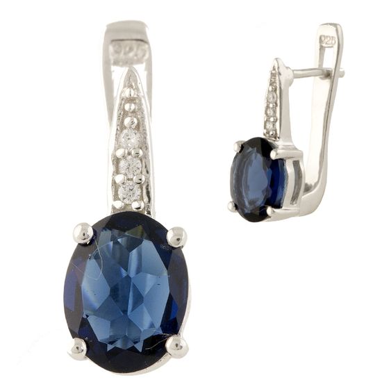 Серебряные серьги с сапфиром nano