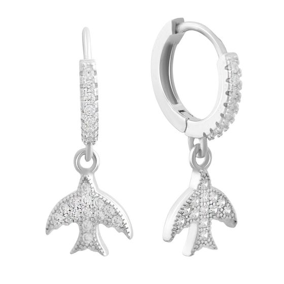 Серебряные серьги с фианитами