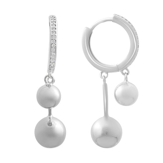 Серебряные серьги с фианитами