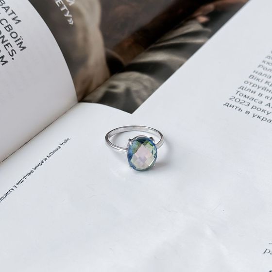 Серебряное кольцо с мистик топазом