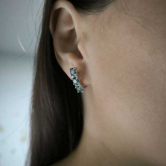 Серебряные серьги с мистик топазом 2.49ct