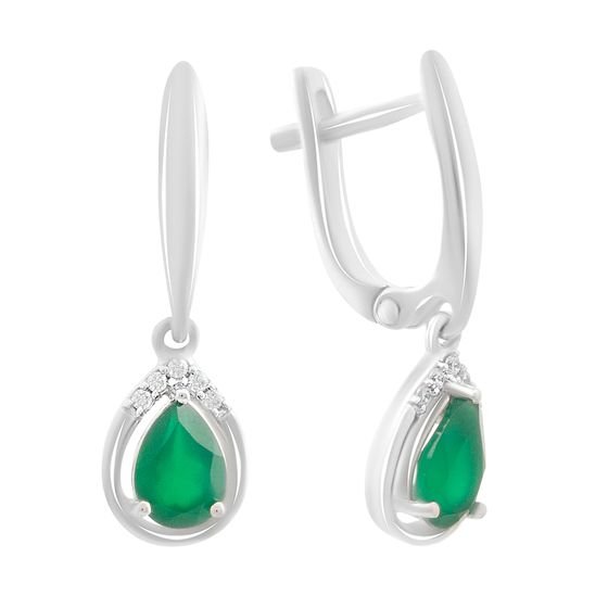 Серебряные серьги с агатом 1.393ct