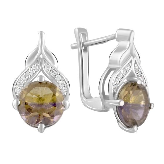 Серебряные серьги с аметрином nano 2.9ct