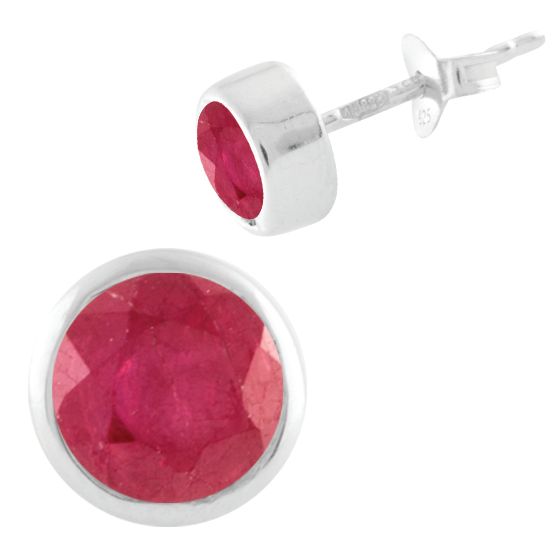 Серебряные серьги с рубином 1.565ct
